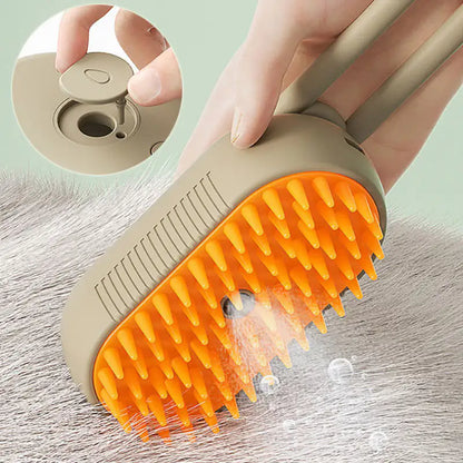 Steam brush for dogs and cats 3 in 1