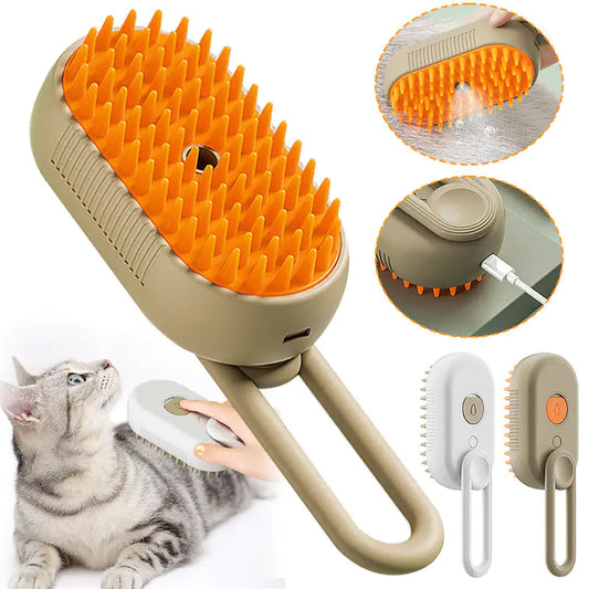 Steam brush for dogs and cats 3 in 1